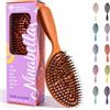 Ninabella Spazzola per Capelli Spessi e Lunghi - Spazzola Districante con Denti Flessibili, Bagnati e Asciutti - Vegan, Senza Pelo Animale - Spazzola Capelli Donna Uomo - Arancione