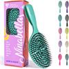 Ninabella Spazzola per Capelli Spessi e Lunghi - Spazzola Districante con Denti Flessibili, Bagnati e Asciutti - Vegan, Senza Pelo Animale - Spazzola Capelli Donna Uomo - Verde