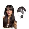 SanKristo 3D 360° Toppers capelli frangia finta Clip, extension lisci naturali finte tendina attaccapeli accessori leggeri traspiranti, fake bangs uso quotidiano donna diradare i capelli Nero Marrone