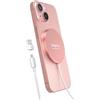 Hoonyer Caricatore Wireless Magnetico 2 in 1 - Design Ultra Sottile in Lega di Alluminio Compatibile con iPhone 16/15/14/13/12 (tutti i modelli) e AirPods 4/3/2/Pro (Rosa)