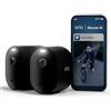 Arlo Pro 6 Telecamera WiFi Esterno Senza Fili, 2K+ HDR, rilevamento AI, visione notturna a colori, compatibile con Alexa, Prova Inclusa Secure, 2 telecamere, Nere