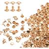 QUARKZMAN 80 Set Rivetti Doppia Calotta 6x6mm Borchie per Pelle Oro Chiaro | Acciaio al Carbonio, Rivetto a Vite per Cuoio Chicago Metallo Rotonda Tubolari, Per Tessuti Borse Scarpe Riparazioni
