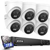ANNKE Kit di Videosorveglianza PoE 12MP con NVR 8CH e HDD da 2TB | 6 Telecamere IP PoE da Esterno, Rilevamento Persone e Veicoli, Visione Notturna IR fino a 30 m, Registrazione Continua 24/7