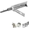GENERIC 2 in 1 Stainless Steel Master Key Decoder, SS002 Pro Lock Picking Tool, Master K ey Decoder Lo-ck Picking Tool, LiShi L ock Pick, Stainless Steel Ke y Decoder kit, Locksmith Tools Professional Set