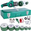 Pannadayee Saldatrice a manicotto professionale da 1000 W, con display digitale, saldatrice per tubi PE PPR PB, con 6 boccole riscaldanti antiaderenti (20-63 mm), set saldatrice con guanti e valigetta per il