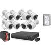 Generico KIT VIDEOSORVEGLIANZA h264 CCTV 8 CANALI TELECAMERA INFRAROSSI DVR 8 CANALI - 8 ALIMENTATORI - 8 PROLUNGHE - HARD DISK 500 GB