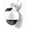 Taurion Telecamera finta a energia solare: telecamera di sorveglianza finta da esterno, telecamera finta illuminata di sicurezza, Speed Dome Finta per la casa negozio di sicurezza