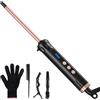 YEGUBEGU Ferro arricciacapelli sottile 9 mm, mini ferro arricciacapelli con rivestimento in ceramica al quarzo e LCD 100-230 °C, 14 livelli, per capelli sottili, capelli corti e ricci stretti a