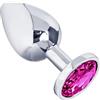 Generico Plug Anale-Dilatatore in Acciaio Inossidabile con Cristallo Rosa, Butt Plug Piccolo per Principianti, Dilatatore Ano Sex Toy Unisex in Metallo per Uomo e Donna.
