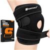 SUSTIVEX Ginocchiera Destra, Tutore del Ginocchio Aperto con Molle | Stabilizzatori Laterali, Rotula Aperta Regolabile, Traspirante, Uomo Donna, Ginocchiera Sport Corsa Camminata Quotidiano