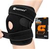 SUSTIVEX Ginocchiera Sinistra, Tutore del Ginocchio Aperto con Molle | Stabilizzatori Laterali, Rotula Aperta Regolabile, Traspirante, Uomo Donna, Ginocchiera Sport Corsa Camminata Quotidiano