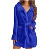 Mrat Vestaglia da donna con cappuccio in pile felpato corto accappatoio in pile orsacchiotto leggero indumenti da notte morbido accappatoio in flanella con cintura pigiama taglie forti comodo