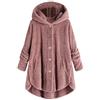 Uwdiohq Cappotto da Donna con Bottoni in Peluche Taglie Forti Cappotto da Donna Invernale in Lana con Cappuccio Allentato Cappotto Invernale in Pelliccia Giubbotto Donna Invernale di Marca