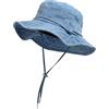 Michear Cappelli da sole da uomo, cappello alla pescatora in denim, protezione solare estiva a tesa larga, per attività all'aperto, pesca, passeggiate, escursionismo, boonie, cappello con sottogola
