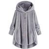 Uwdiohq Cappotto da Donna con Bottoni in Peluche Taglie Forti Cappotto da Donna Invernale in Lana con Cappuccio Allentato Cappotto Invernale in Pelliccia Giubbotto Donna Invernale di Marca