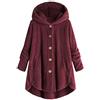 Uwdiohq Cappotto da Donna con Bottoni in Peluche Taglie Forti Cappotto da Donna Invernale in Lana con Cappuccio Allentato Cappotto Invernale in Pelliccia Giubbotto Donna Invernale di Marca