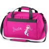 minimutz Borsa sportiva per bambini con nome personalizzabile, borsa da nuoto a sirena, per ragazze e ragazzi, Rosa caramella