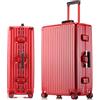 GIIYOEW valigia grande PC Valigia con telaio in alluminio, guscio rigido senza cerniera, bagaglio a mano da 20 pollici con lucchetto combinazione TSA,Rosso,26in