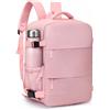 Treer Zaino Ryanair 40x30x20, Rosa 24L Bagaglio a Mano Aereo Zaino da Viaggio per Donna Uomo, Zaini Casual per laptop da 15 pollici Travel Bag Compatto Leggero per Wizz Air, Easyjet