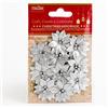 Italian Options Decorazione Natalizia a Forma di Stella di Natale, 3,5 cm, Colore: Argento Metallizzato, Confezione da 10