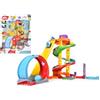 Dickie Toys ABC Race N Loop Park, Pista da Corsa per Bambini a Partire da 1 | 38 pezzi, 57 x 89 x 55 cm, 2 auto e 2 palline sonaglio, looping, rampa, ponte, stazione di servizio, semaforo e parcheggio