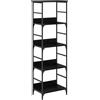 Generic Libreria 4 Livelli 50x33x153 cm Rovere Nero | Legno ingegnerizzato, gambe metallo quadrate, autoportante, 4 ripiani, rovere nero