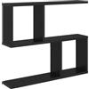 Goldonion Scaffale Parete Rovere Nero 60 x 12 x 50,5 cm | Legno ingegnerizzato, 4 scomparti, Montaggio a parete, Uso interno