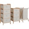 Vicco Set di mobili da bagno Bruno, Beige | 3 pezzi · Cassettiera grande · Cassettiera piccola · Cesto portabiancheria