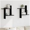 Lumanois Mensole da Parete 2 pz Rovere Nero 50x12x50 cm in Truciolato,Mobili,Scaffalature,Scaffali e mensole per pareti,4.4kg-868068