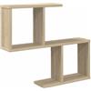 Goldonion Scaffale Parete Rovere Sonoma 60 x 12 x 50,5 cm | Legno Ingegnerizzato, 4 Scomparti, Portata 25 kg, Facile Pulizia, Design Moderno