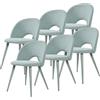 [en.casa] Set di 6 Sedie da Sala Pranzo Poltroncine per Salotto Cucina Sedie Imbottite con Rivestimento in Tessuto 77 x 50 x 55 cm - Verde Chiaro