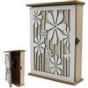 POPAPIE Cassetta Portachiàvi Da Parète in Legno,Elegant Daisy Portachiavi Da Parete | Cassettiera per Chiavi da Parete con 6 ganciper chiàvi per Corridoio D'ingresso Camera Da Letto (28.5x22x7cm)