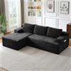 Kuczn Divano angolare modulare a forma di L con funzione letto Boneless in | Divano Cloud con cuscini e tasche laterali, divano letto, divano a 3 posti, seduta profonda, senza montaggio