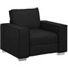 vidaXL Poltrona Sofa Nero 100 cm Pelle Sintetica | Aspetto elegante e moderno che si adatta a qualsiasi arredamento, Cuscini morbidi per un comfort eccezionale,