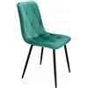 JUMI Sedia moderna per sala da pranzo, Piado, 44 x 89 x 52 cm, sedie da pranzo, soggiorno, camera da letto, ufficio, senza bracciolo, sedia da scrivania, toletta, gambe in metallo, velluto (verde)
