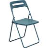milani home - sedia pieghevole in polipropilene e acciaio, verde petrolio, per interno ed esterno, 40 x 43 x 78 cm