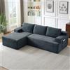 Kuczn Divano angolare modulare a forma di L con funzione letto Boneless in | Divano Cloud con cuscini e tasche laterali, divano letto, divano a 3 posti, seduta profonda, senza montaggio