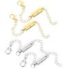 GARVALON 4 Pezzi Estensori per Collane Magnetici in Rame Oro e Bianco, Catene di Estensione per Creazione Gioielli Fai da Te, Prolunga per Collane e Braccialetti Artigianali