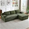Kuczn Divano angolare modulare a forma di L con funzione letto Boneless in | Divano Cloud con cuscini e tasche laterali, divano letto, divano a 3 posti, seduta profonda, senza montaggio