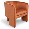 Cribel Poltrona in Velluto MILO Per Soggiorno Moderno, Poltroncina Da Salotto O Camera Da Letto, Design Compatto E Confortevole, Poltrona Color Ruggine 68x64x73 cm Elegante E Accogliente