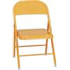 Generic Sedia Pieghevole per la Casa da 44cm, Sedia Pieghevole per Computer con Schienale e Struttura in Acciaio, Sedia da Cucina Portatile per Ufficio, Campeggio(Yellow)
