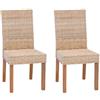 vidaXL Sedia da Pranzo 2 PCS Naturale 45 x 54 x 93 cm, Soggiorno, Idee di mobili Moderni e Resistenti per Uno Spazio Chic e Funzionale, con sedute comode e Decorazioni Eleganti
