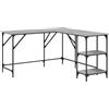 vidaXL Scrivania Grigio Sonoma 139x139x75 cm in Legno Multistrato