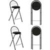 Xinyvee Sgabelli Bar Pieghevoli con Schienale, Set da 2 Sgabelli Cucina in Velluto Senza Montaggio 60cm, Sedia Alta per Isola, Sedie Bar da Bancone, Nero