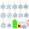 LGZIN 12 Pezzi 5D Diamond Painting Portachiavi Natale, DIY Pittura Diamante Portachiavi Natale, Fiocco di Neve Diamond Painting Natalizi Pendenti per Bambini, Principianti e Adulti