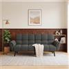 JIEXI Divano Letto 3 Posti, Divano Trasformabile in Stile Scandinavo Moderno con Schienale Regolabile e Gambe in Legno Massello Divanetto in Tessuto Traspirante per Soggiorno e Piccoli Spazi, Grigio Scuro