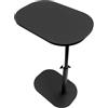 FROPIJ Tavolino piccolo a forma di C per laptop, comodino, regolabile in altezza (45-80 cm), girevole, in metallo, per divano, letto e divano (nero)