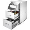 VEVOR Cassetto Cucina da Esterno Porta Rotolo Acciaio Inox 76,1 x 52,1 cm Bancone Postazione per BBQ da Isola Cucina, Mobiletto da Incasso Portaoggetti 3 Ripiani, Guida Scorrevole, Porta Utensili
