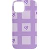 Lavender & Purple Style Gifts Custodia per iPhone 14 Lilla Viola Gingham Cuori Fiocchi Doodle Pattern Scacchi