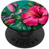 Hummingbird Animal Lover Gifts Colibrì su ibisco fucsia PopSockets PopGrip Adesivo
